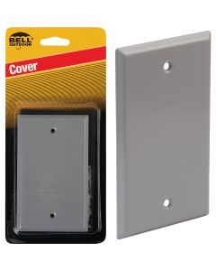 Bell Single Gang Rectangular Aluminum Gray Blank Weatherproof Outdoor Box Cover