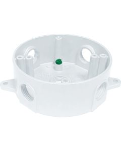 Southwire 4 In. Dia. 1/2 In. 5-Outlet White Weatherproof Round Box