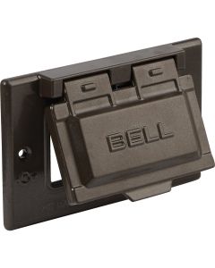 Bell Single Gang Rectangular Aluminum Bronze GFCI Outdoor Box Cover