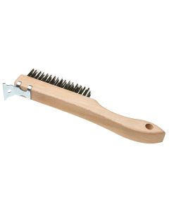 4 x 16 Row Premier 416SC Z-Pro Shoe Handle Wire Brush with Scraper