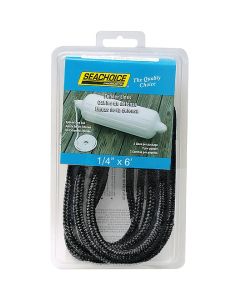 Seachoice 1/4 In. x 6 Ft. Double Braided Nylon Fender Line, Black (2-Pack)