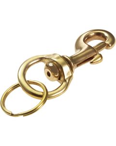 Lucky Line Secure-A-Key Solid Brass 1 In. x 3-1/8 In. L. Bolt Snap Key Chain