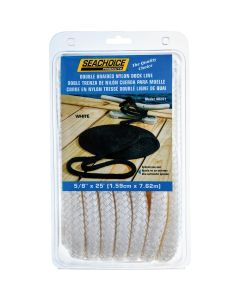 Seachoice 5/8 In. x 25 Ft. White Double Braid Nylon Dock Line