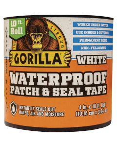 Gorilla 4 In. x 10 Ft. Waterproof Patch & Seal Repair Tape, White