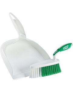 Libman White Plastic Dust Pan & Brush Set