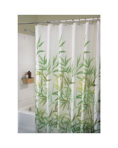 iDesign York 72 In. x 72 In. Green Vine 100% Polyester Graphic Fabric Shower Curtain