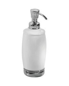 InterDesign York 12 Oz. White/Chrome Tall Soap Dispenser