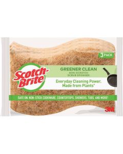 3M Scotch-Brite 4.5 In. x 2.7 In. Brown Scrub Sponge (3-Count)