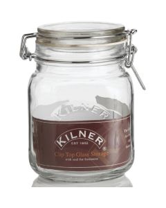 Kilner 34 Oz. Square Clip Top Glass Storage Jar