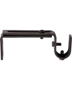 Kenney Adjustable Single Black Curtain Rod Bracket (2-Pack)