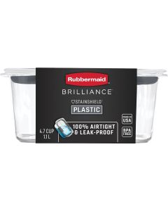 Rubbermaid Brilliance 4.7 C. Clear Rectangle Food Storage Container