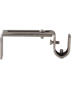 Kenney Adjustable Single Satin Nickel Curtain Rod Bracket (2-Pack)