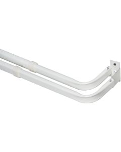 Kenney 28 In. To 48 In. Double White Curtain Rod