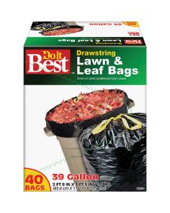 Do it Best 39 Gal. Black Drawstring Lawn & Leaf Bag (40-Count)