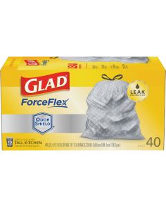 Glad ForceFlex Plus 13 Gal. Tall Kitchen White Trash Bag (40-Count)