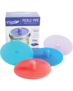 Masontops Wide Mouth Pickle Pipe Silicone Mason Jar Canning Lid (4-Pack)