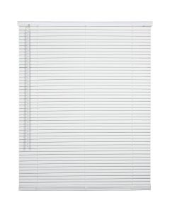 Home Impressions 17 In. x 64 In. x 1 In. White Vinyl Light Filtering Cordless Mini Blind