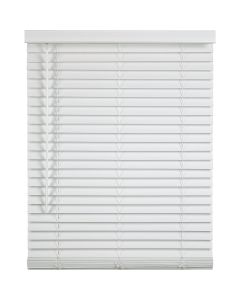 Home Impressions 23 In. x 64 In. x 2 In. White Faux Wood Cordless Blind