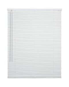 Home Impressions 25 In. x 64 In. x 1 In. White Vinyl Light Filtering Cordless Mini Blind