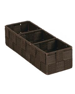 Home Impressions 3.25 In. W. x 2.25 In. H. x 9.5 In. L. Woven Storage Tray, Brown