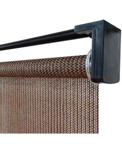 Home Impressions 30 In. x 72 In. Brown Fabric Indoor/Outdoor Cordless Roller Shade