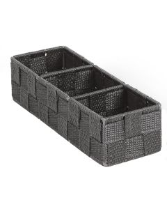 Home Impressions 3.25 In. W. x 2.25 In. H. x 9.5 In. L. Woven Storage Tray, Gray