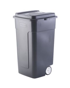 Rubbermaid 50 Gal. Black Wheeled Trash Can with Lid