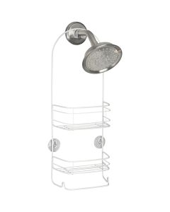 iDesign Rondo 2-Basket White Shower Caddy