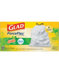 Glad Febreze 13 Gal. Fresh LeakGuard Tall Kitchen White Trash Bag (40-Count)