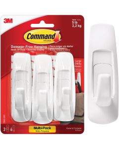 3M Command Large Utility Adhesive Hook (3-Pack)