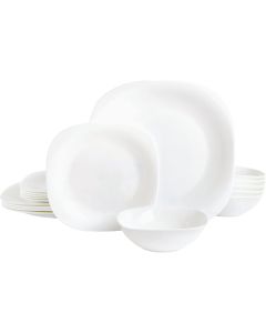 Gibson Ultra Piazza White Soft-Square Dinnerware Set (12-Piece)