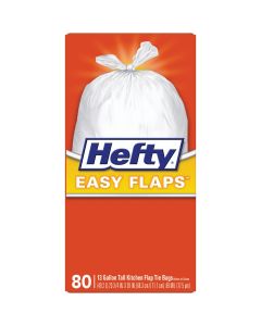 Hefty Easy Flaps 13 Gal. Tall Kitchen White Trash Bag (80-Count)