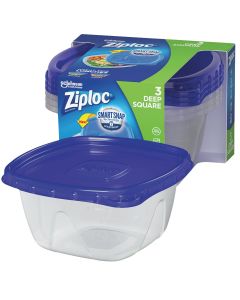 Ziploc 1.25 Qt. Clear Square Food Storage Container with Lids (3-Pack)