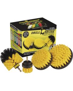 Drillbrush Bathroom Medium Yellow Drill Brush (4 Piece)