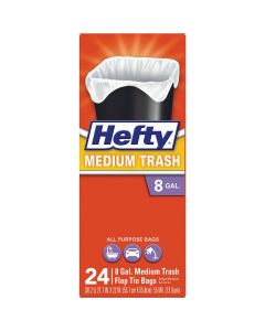 Hefty 8 Gal. Medium White Trash Bag (24-Count)