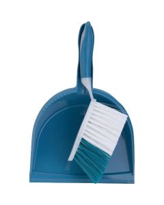 Blue Plastic Dust Pan & Brush Set