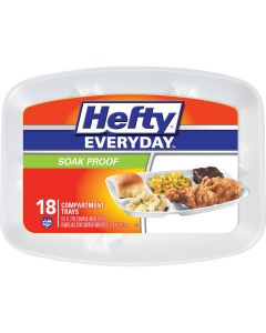 Hefty Everyday 11.7 In. x 9 In. Compartment Foam Plate (18-Count)