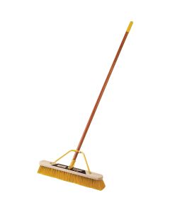 Quickie JobSite 24 In. Multi-Surface Push Broom with Scraper