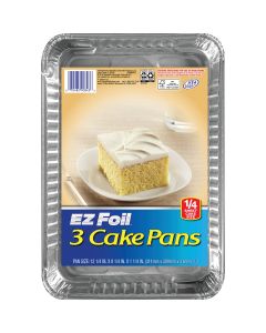 EZ Foil 12.5 In. x 8.5 In. Oblong Cake Pan (3-Piece)