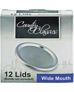 Country Classics Wide Mouth Canning Jar Lids (12-Count)