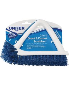 Unger 2-In-1 Grout & Corner Scrubber Brush