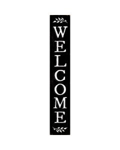 My Word! Welcome Black 8 In. x 46.5 In. Porch Board