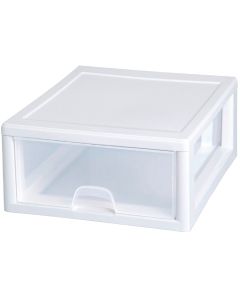 Sterilite 14 In. x 6 In. x 17 In. 16 Quart White Stackable Storage Drawer