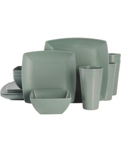 Gibson Home Grayson Gray Square Dinnerware Set (12-Piece)