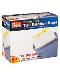 Do it Best 13 Gal. Tall Kitchen White Trash Bag (80-Count)