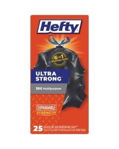 Hefty Ultra Strong 30 Gal. Large Black Trash Bag (25-Count)