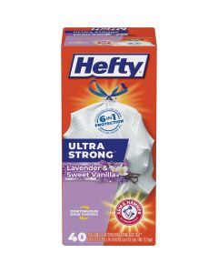 Hefty Ultra Strong 13 Gal. Lavender & Vanilla Tall Kitchen White Trash Bag (40-Count)