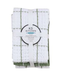 Kay Dee Designs Green Tea Waffle Kitchen Towel (3-Pack)