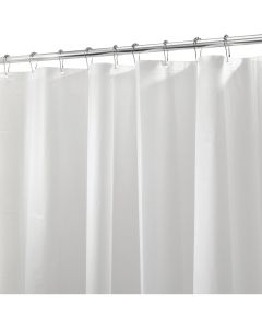 iDesign 72 In. x 72 In. White PEVA Shower Curtain Liner