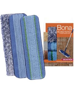 Bona 4 In. W. x 15 In. L. Microfiber Cleaning Pad Mop Refill with Dusting Pad (3-Count)